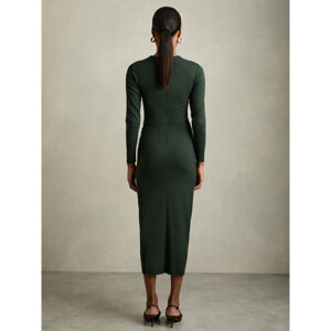 REISS GINNY Ruched Jersey Midi Dress